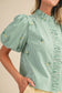 Alora Floral Embroidered Striped Ruffle Detail Top