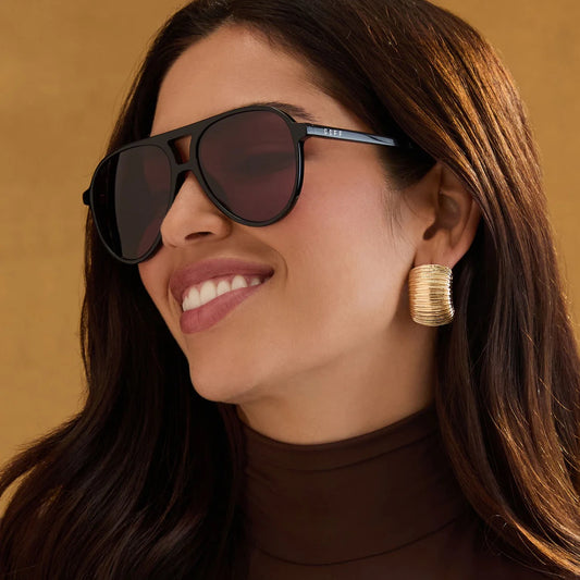 Tosca II Diff Sunglasses - Black + Aubergine