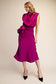 Mock Neck Waist Tie Midi Dress