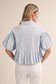 Lola Pleated Puff Sleeve Bubble Hem Top