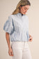 Lola Pleated Puff Sleeve Bubble Hem Top