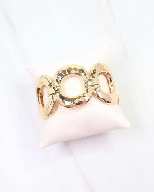 Cortland Hammered Circle Link Bracelet