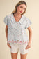Hayden Embroidered Floral Bubble Sleeve Blouse