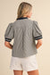 Ari Striped Contrast Binding Collared Top