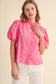 Carmen Polka Dot Ruffled Trim Top
