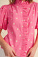 Carmen Polka Dot Ruffled Trim Top
