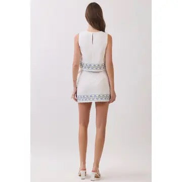 Felicity Embroidered Hem Top & Skort Set
