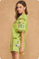 Lia Embroidered Scallop Hem Top & Short Set