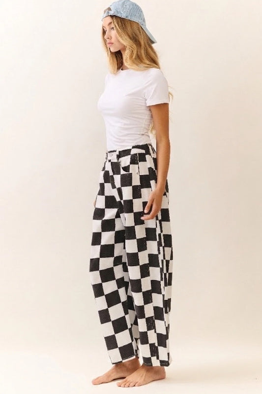 Checkered Barrel Denim