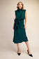 Mock Neck Waist Tie Midi Dress