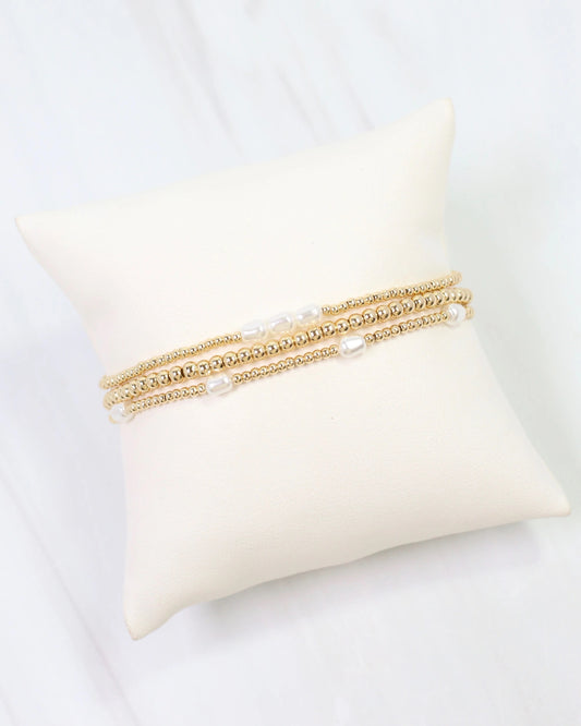 Chickasha Beaded Pearl Bracelet Set