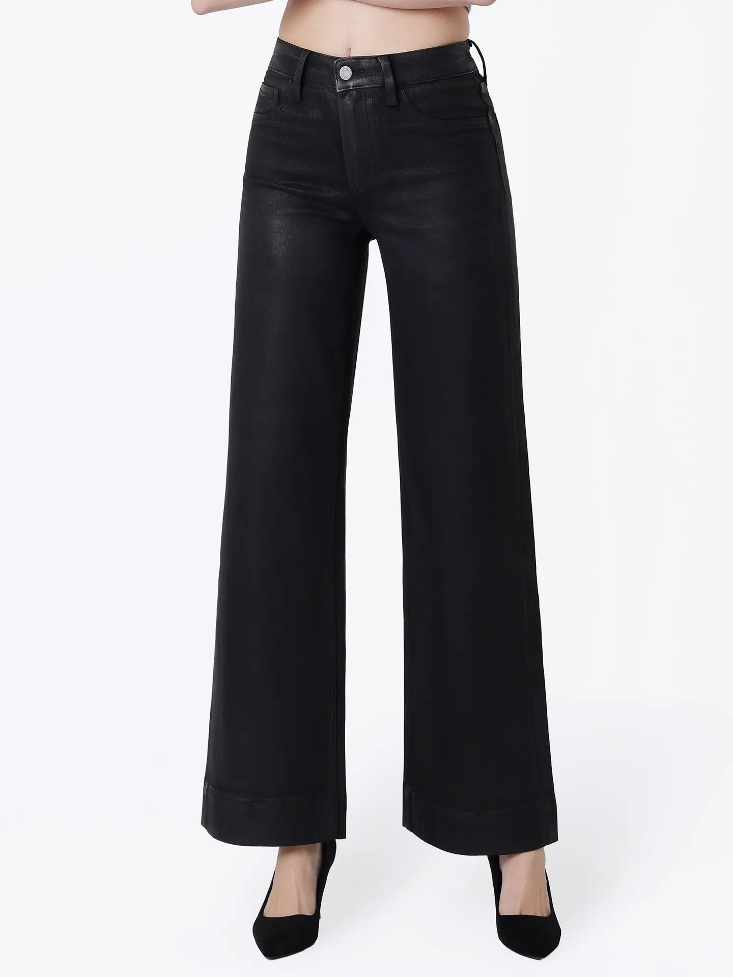 Trouser Hem Coated Denim
