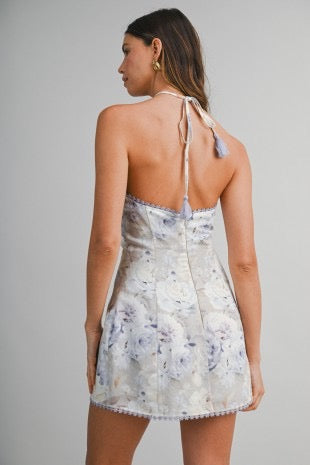 Jessa Floral Halter Mini Dress