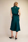 Mock Neck Waist Tie Midi Dress