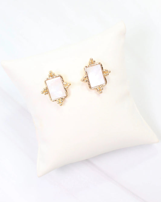 Hillsbon Mother Of Pearl Stud Earrings
