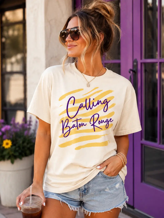 Calling Baton Rouge Stripes Tee