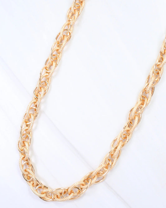 Cleveland Double Link Textured Necklace