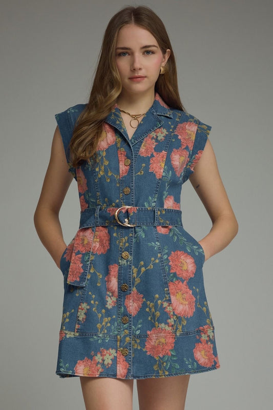Oaklee Floral Denim Dress