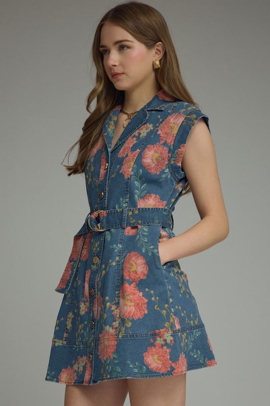 Oaklee Floral Denim Dress