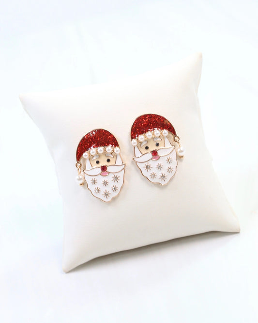Santa Pearl Stud Earrings