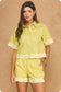 Finley Floral Lace Trim Linen Top & Short Set