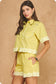 Finley Floral Lace Trim Linen Top & Short Set