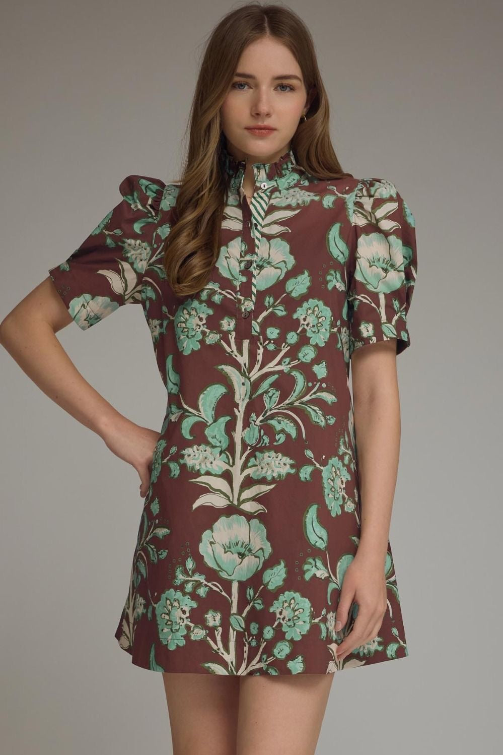 Tatum Floral Puff Sleeve Mini Dress