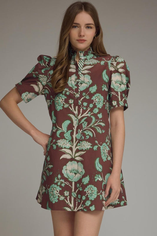 Tatum Floral Puff Sleeve Mini Dress