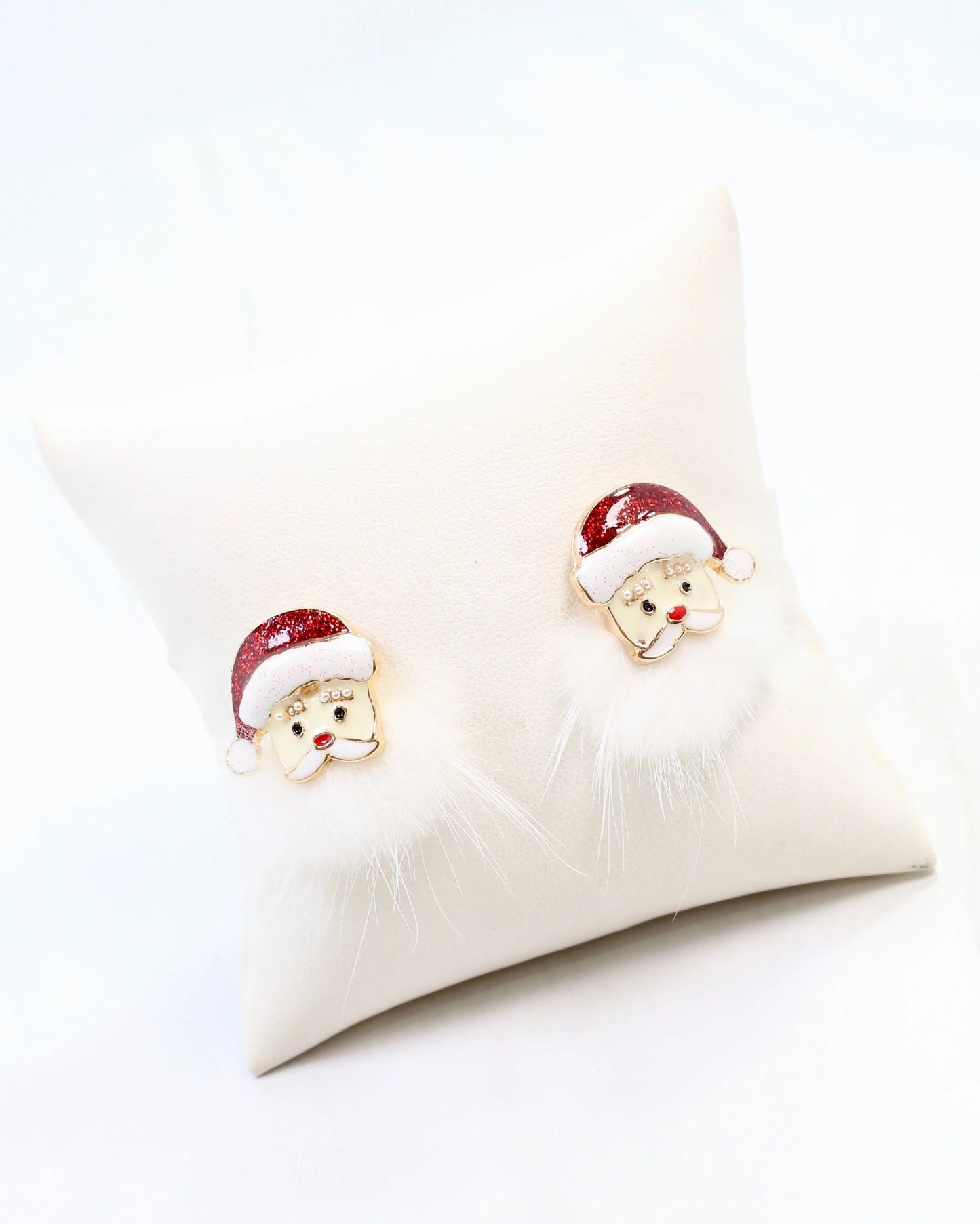 Fuzzy Santa Earrings