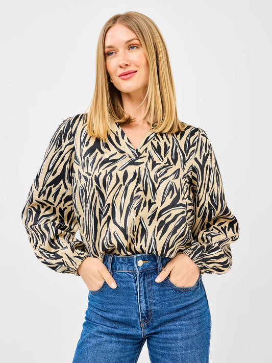business top, animal print top, casual top, nice tops