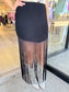fringe skirt, knit skirt, long skirt, concert outfit, statement skirt, skirt