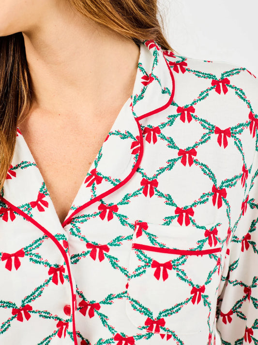 christmas pajamas, holiday pajamas, long sleeve pajama set, trendy christmas pajamas