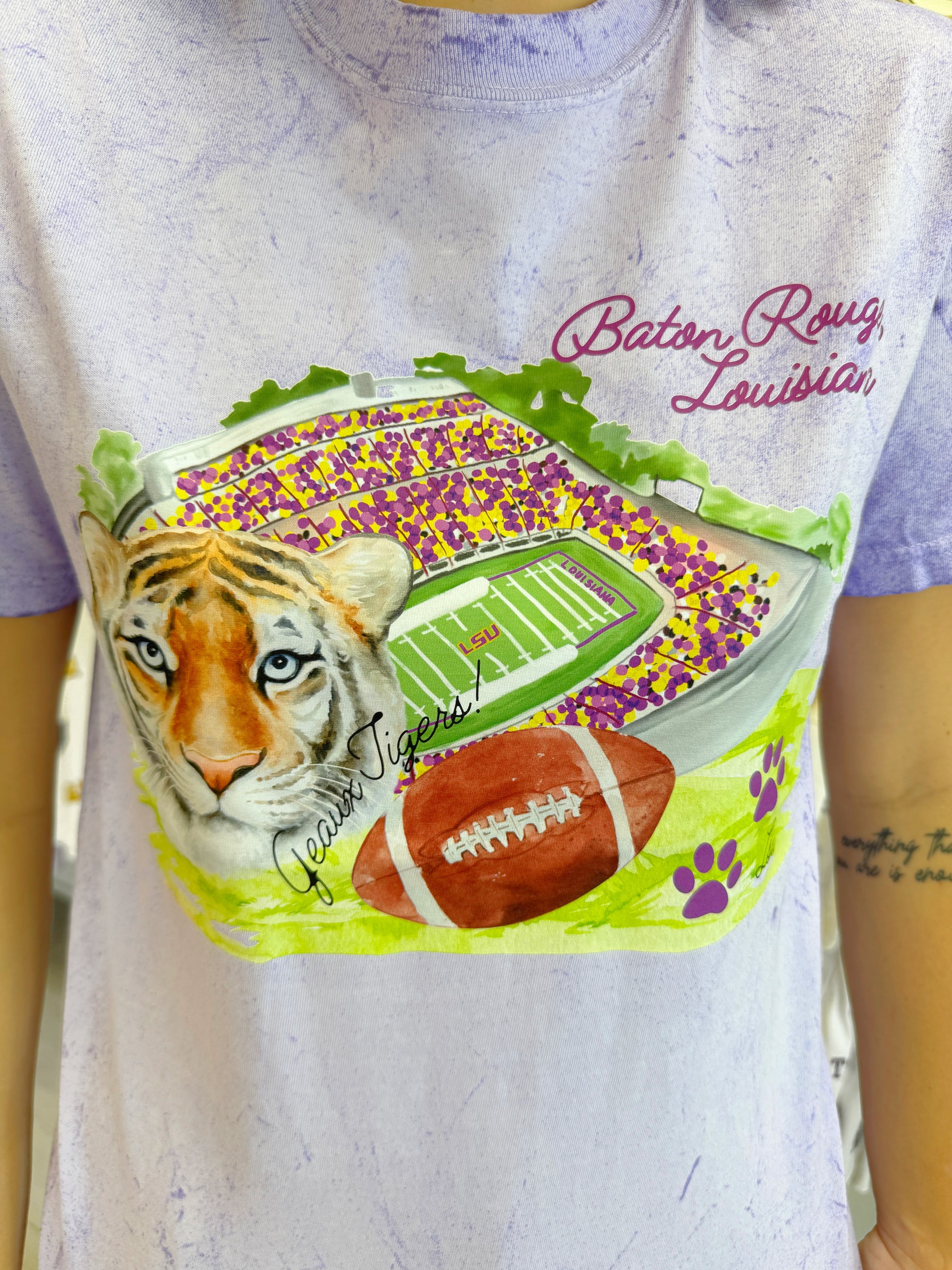 LSU tee, gameday tee, lsu Gameday tee, stadium tee, tiger tee, comfort colors tee, LSU comfort colors top, gameday top