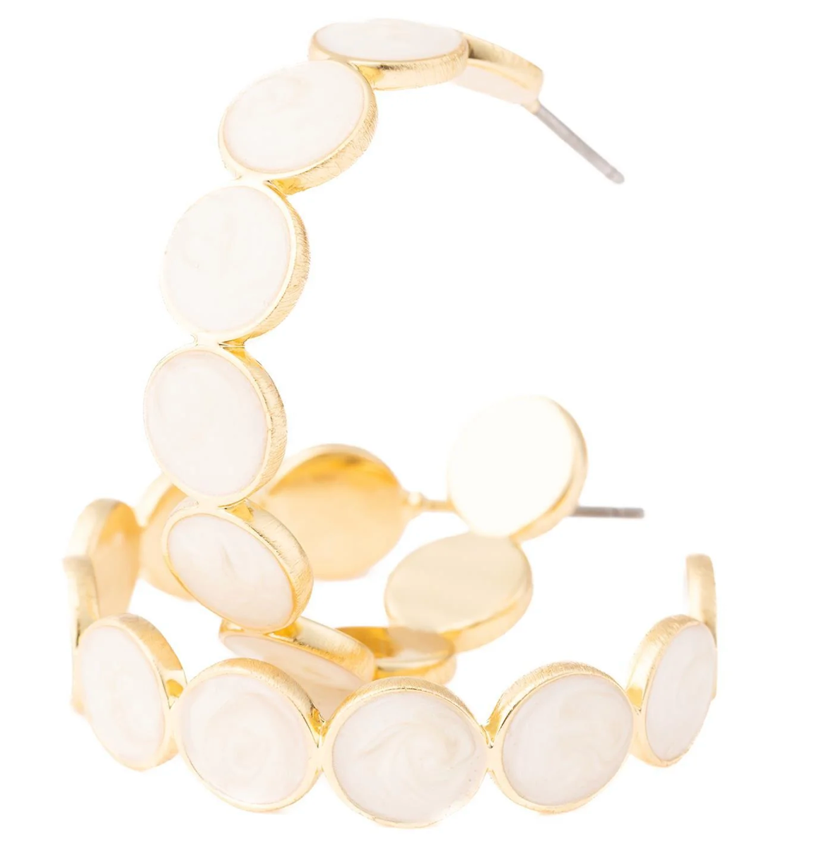 Gold earrings, beach earrings, pearl earrings, hoop earrings, textured earrings