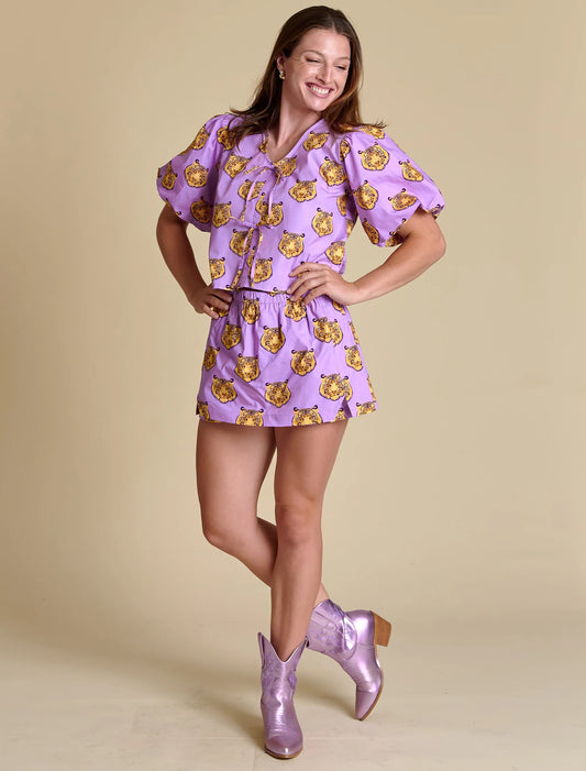 lsu gameday top, lsu top, gameday top, Puff sleeve top