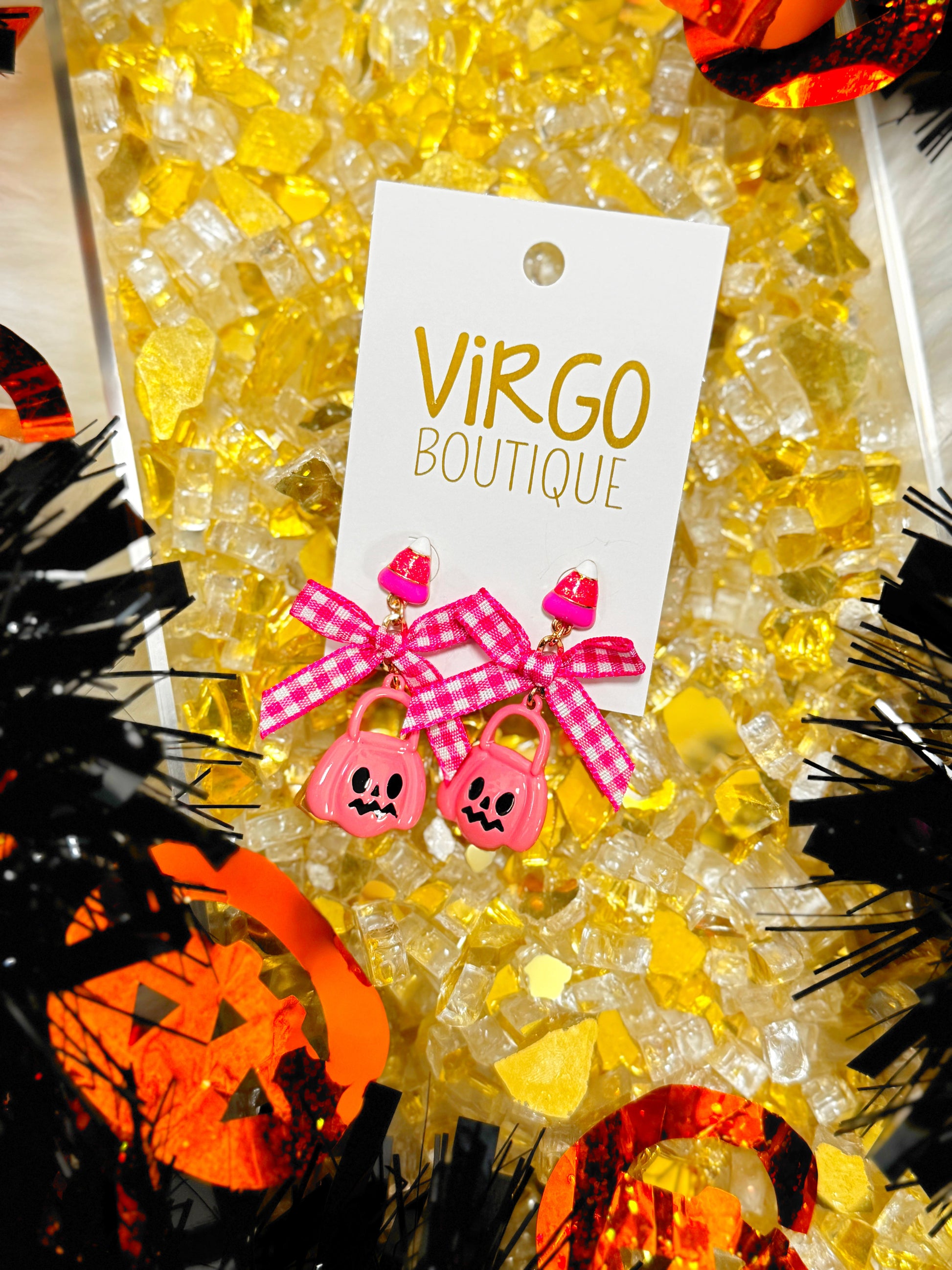 pumpkin earrings, orange pumpkin earrings, candy corn earrings, halloween earrings, pink pumpkin earrings