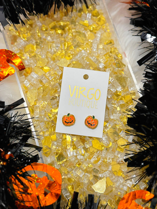 halloween earrings, halloween stud earrings, pumpkin earrings, halloween stud earrings