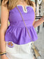 Gameday top, purple top, purple gameday top, LSU top, peplum top, dressy top, boutique purple top, women's purple tops, women's tops