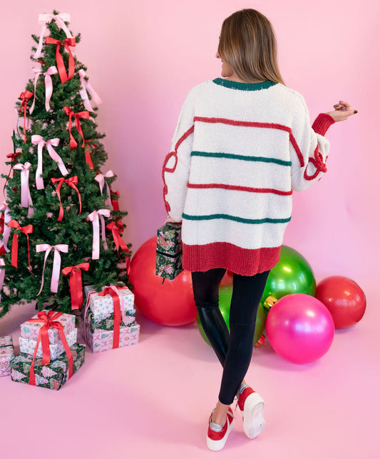 holiday sweater, long sleeve christmas sweater, sweater, trendy sweater