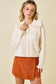 ruffle sweater, long sleeve sweater, holiday sweater, women's sweater