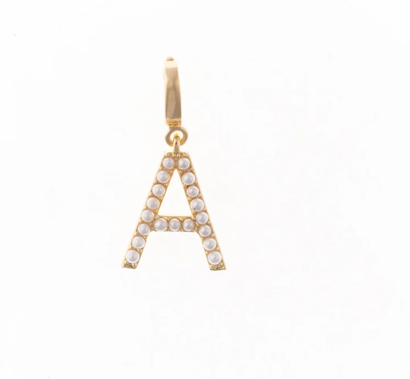 Pearl Initial Charms