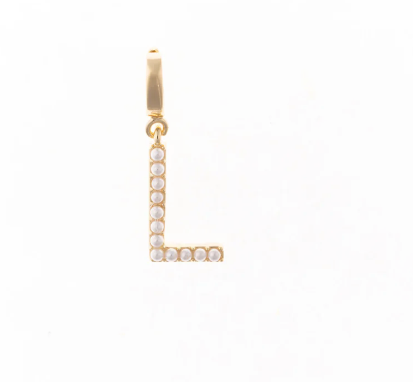 Pearl Initial Charms