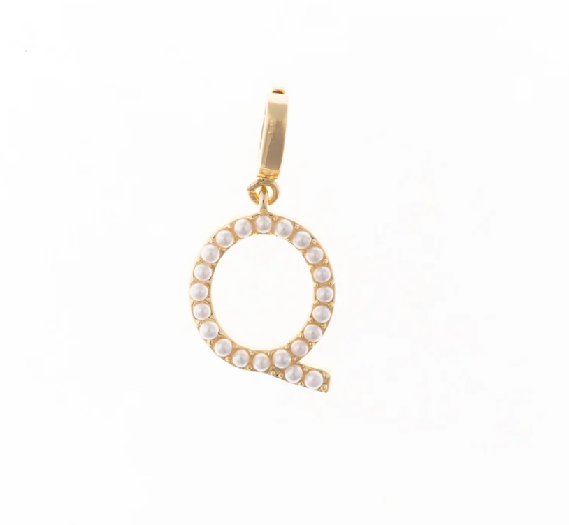 Pearl Initial Charms