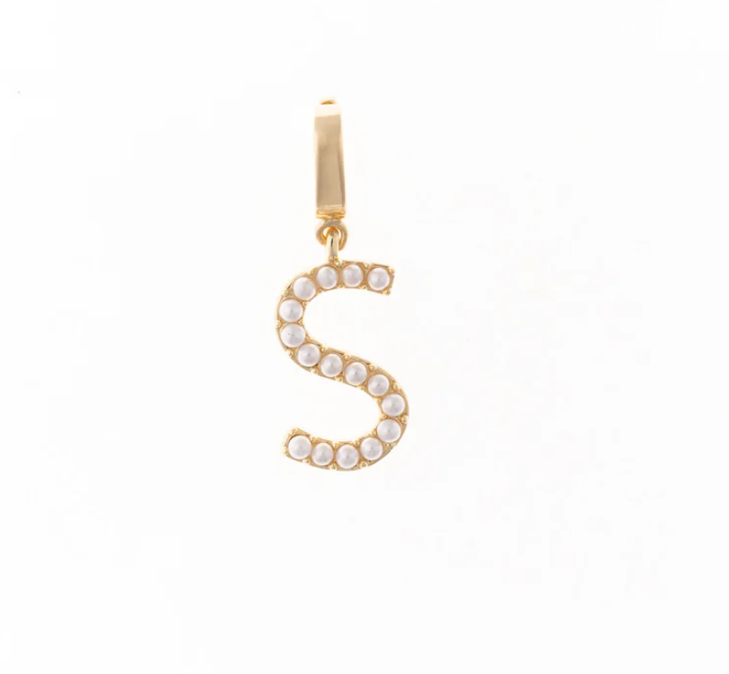 Pearl Initial Charms