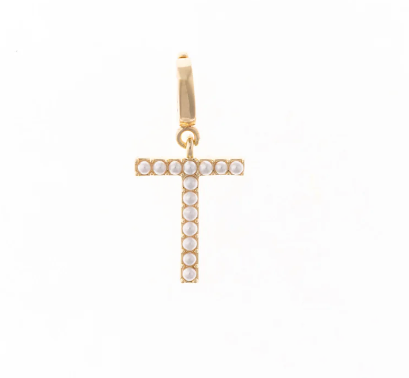 Pearl Initial Charms