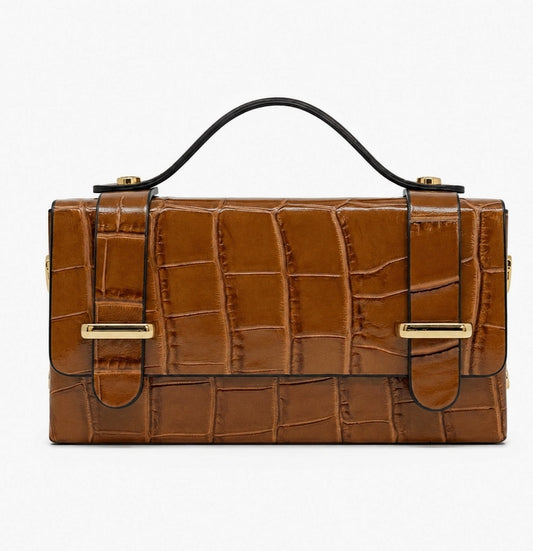 Luciana Leather Crocco Handbag