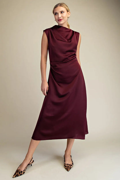 boutique dress, midi dress, fall dress, wedding guest dress