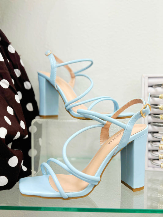 Women's heel, blue heel, chunky heel, adjustable strap heel, chunky block heel, women's blue heel, strappy blue heel, boutique blue heel, women's blue heel, homecoming heel. pageant heel, dressy heel, prom heel
