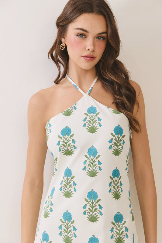 Floral Halter Mini Dress
