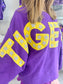 tigers sweatshirt, gameday sweatshirt, lsu sweatshirt, bold tigers sweatshirt, purple sweatshirt, purple tigers sweatshirt, comfy tigers pullover